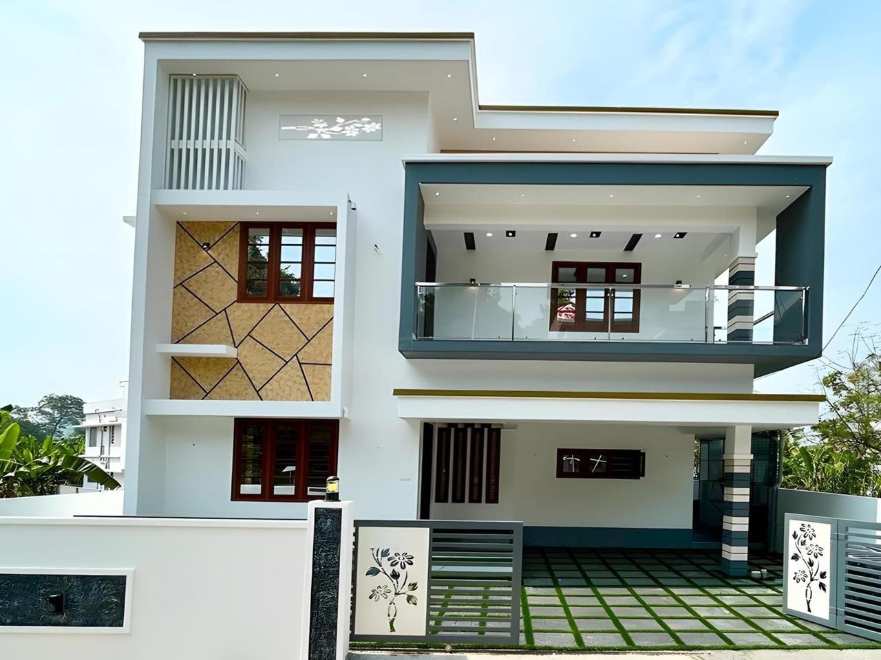 3D render of a contemporary home design concept by Arulagam Builders